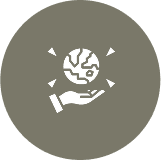 Hand holding globe symbol on circle background. Hand holding globe symbol on circle background.