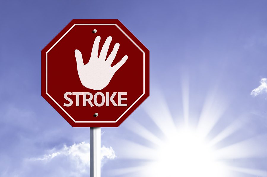 Stop Stroke red sign with sun background Stop Stroke red sign with sun background